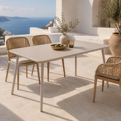 Τραπέζι Nextdeco μεταλλικό ανοιχτό γκρι 140x70xΥ75εκ