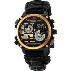 Ψηφιακό/αναλογικό ρολόι χειρός - Skmei - 2202 - Gold/Black Rope