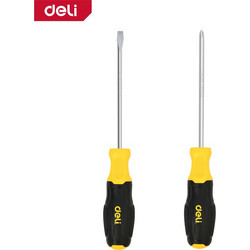 DELI SCREWDRIVER SET 2PCS SL6x125MM/PH2x125MM YELLOW
