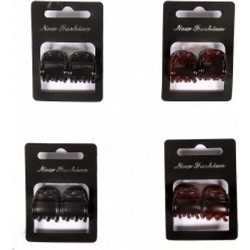 Ro Accessories Κλαμερ Μαλλιων 2 Cm Σετ 2 Τμχ 01-9012 Καφε