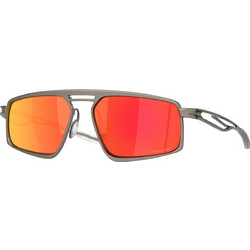 Oakley OO6031 02 Ανδρικά Γυαλιά Ηλίου Aviator Μεταλλικά Γκρι με Πορτοκαλί Φακό