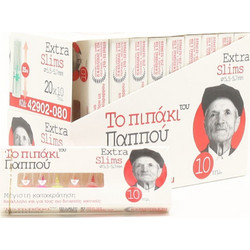 Πιπάκια του παππού EXTRA SLIM 42902-080 ΛΕΥΚΟ 8 MICRO ΤΡΥΠΕΣ με 10 πίπες (κουτί των 20 τεμ) 5202429020804