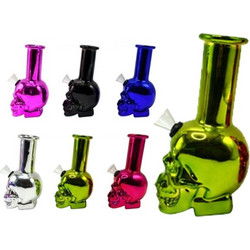 Γυάλινο Bong ATOMIC SKULL 15cm μεταλλικά χρώματα 0212883 Ροζ 4014663864684