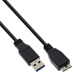 Καλώδιο InLine Braided USB 3.0 σε micro-B Μαύρο 5 m (35450)