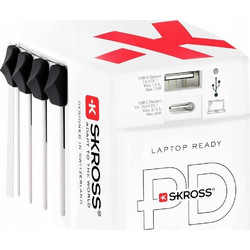 SKROSS World USB Charger AC65PD με USB-C καλώδιο (παγκόσμιος αντάπτορας/φορτιστής)