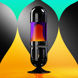 Mathmos - Κηροπήγιο Lava Lamp Pod Candle - Black - Violet/Orange