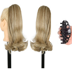 Ποστίς Αλογοουρά Ponytail συνθετική τρίχα Kanekalon υψηλής ποιότητας με Κλάμερ - Berta ίσια γυριστή άκρη Καστανό μελί με ανταύγειες χρώμα SP10/K16/613 35cm