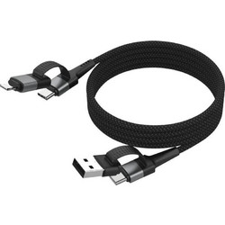 Ansmann USB to Lightning / Type-C Cable Μαύρο 1.2m 1700-0188