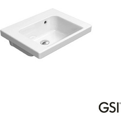 GSI Norm Ένθετος Νιπτήρας Μπάνιου Πορσελάνης 50x40cm Λευκός 500-8630-300
