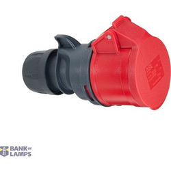 CEE connector, IP44, 32A, 5-pole, 400V, 6h, red