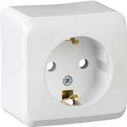 PRIMA - single socket outlet with side earth - 16A, white