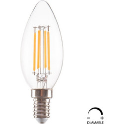 ΛΑΜΠΤΗΡΑΣ LED FILAMENT 4W E14 3000K ΔΙΑΦΑΝΟΣ DIMMABLE