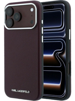 Karl Lagerfeld Grained Elongated Logo Magsafe Θήκη Burgundy (iPhone 18 Pro Max / 17 Pro Max)