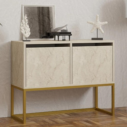 Κονσόλα - Μπουφές Zermat Megapap χρώμα μπεζ travertine - χρυσό 90x34x70εκ. κωδ. 0711-0254011