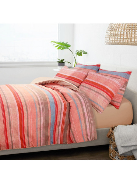 3192 Κουβερτίνα 100% Βαμβάκι Percale 220x240 3 τεμ. Πορτοκαλί Υπέρδιπλο Nexttoo