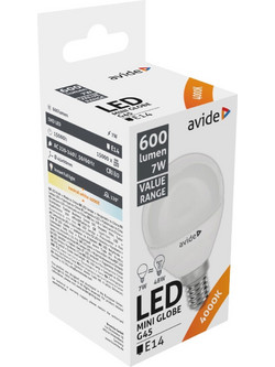Avide LED Σφαιρική 7W E14 Λευκό 4000K Value