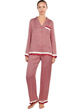 Gisela Fit2 Σετ Γυναικείες Πιτζάμες Χειμωνιάτικες Viscose Κόκκινες 20444RED