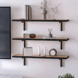 Ραφιέρα τοίχου Versa Megapap 3 τεμαχίων χρώμα pine oak 80x19x17εκ. - MEGAPAP
