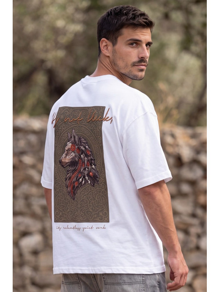 T-SHIRT WOOLF MENTALITY - ΕΚΡΟΥ