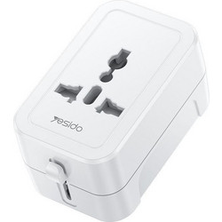 Universal Αντάπτορας Πρίζας Yesido MC32 1380W AU/US/EU/UK Λευκό