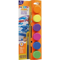 CARIOCA ΣΕΤ ΤΕΜΠΕΡΕΣ NEON 25 ML (6 ΧΡ) ΜΕ ΠΙΝΕΛΟ