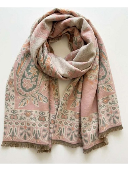 Linder Paisley Scarf in Pastel Pink