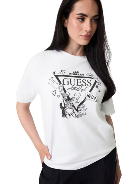 Guess Γυναικείο T-Shirt Oversize Fit V6YI13K4301-G011 Λευκό
