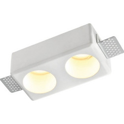 Inlight Χωνευτό τετράγωνο σποτ από γύψο 2XGU10 D:15cm (Χ0012-WH)
