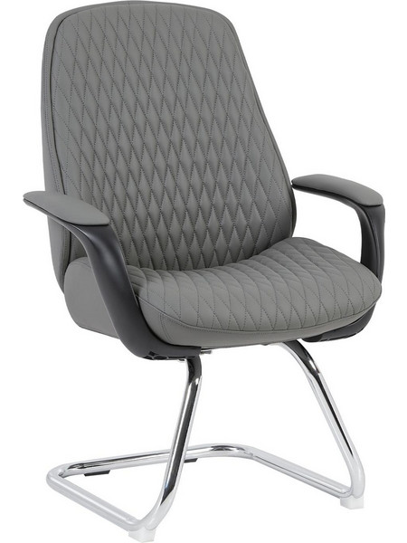 ΚΑΡΕΚΛΑ ΕΠΙΣΚΕΠΤΗ VELUM-s HM1235.10 ΓΚΡΙ PU-ΒΑΣΗ ΧΡΩΜΙΟΥ 71x60x100Υεκ. HOMEMARKT