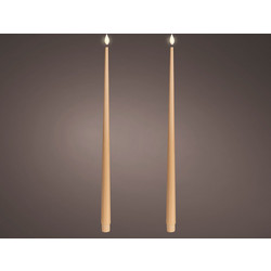 Beauty Home Κερί LED με Ρεαλιστική Φλόγα Καφέ Σετ 2 Τεμ. O2,2 x 42,5 cm
