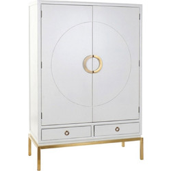 Ντουλάπι DKD Home Decor Λευκό Χρυσό Μέταλλο Λεύκες 120 x 50 x 175 cm