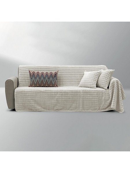 Lino Kvall Ριχτάρι Πολυθρόνας Ζακάρ 180x180cm Υπόλευκο 3000004747 ref10309856