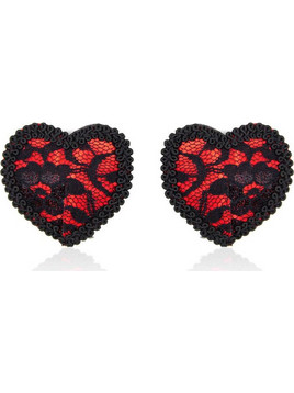 Nipple Covers with Lace Black/Red