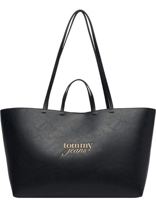 Tommy Jeans Γυναικεία Τσάντα Χειρός από Δερματίνη Μαύρη AW0AW19051-BDS