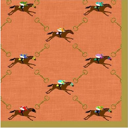 Xαρτοπετσέτες Cocktail And They're Off! Πορτοκαλί 12.5x12.5cm Caspari (20 Tεμάχια)