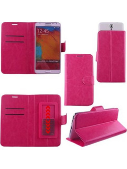 ΘΗΚΗ UNIVERSAL 5.1-5.7 LEATHER BOOK STAND 3M SLIDE PINK VL