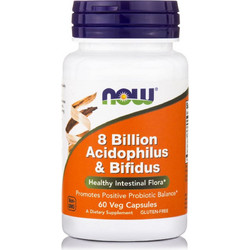 Now Foods 8 Billion Acidophilus & Bifidus Προβιοτικά 60 Κάψουλες