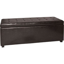 Αποθηκευτικό σκαμπώ pu σκούρο καφέ 113x43x45cm c9455