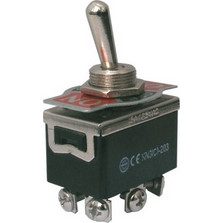 Toggle switch 3pol./6pin ON-OFF-ON 250V/10A (screws)