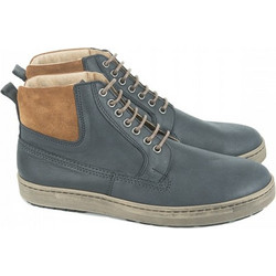 NiceStep Ανδρικά Μποτάκια Suede Μαύρα με Γούνα 711