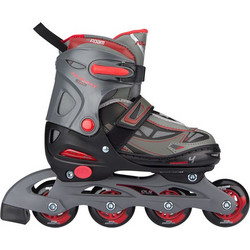 Nijdam Inline Skate Junior Inline Αυξομειούμενα Rollers Παιδικά Μαύρα Γκρι 52SK-RGZ