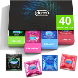 Durex Surprise Me Premium Προφυλακτικά Λεπτά με Ραβδώσεις & Λιπαντικό 40τμχ