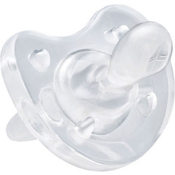 Chicco Physio Soft Ανατομική Ορθοδοντική Πιπίλα Σιλικόνης 0-6m Διαφανής
