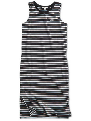 Vans Mini Check Midi Midi Καλοκαιρινό Καθημερινό Φόρεμα Μαύρο VN0A4DRFBLK
