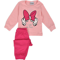 Galaxy Minnie Παιδική Πιτζάμα Βαμβακερή Χειμωνιάτικη Ροζ Φούξια 115-20