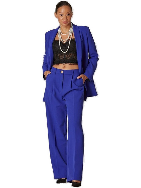 Lynne Ψηλόμεση Υφασμάτινη Γυναικεία Παντελόνα Loose Εφαρμογή Royal Blue 150-512016