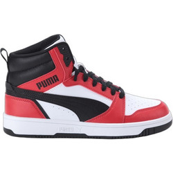 Puma Rebound V6 MID Παιδικά Sneakers Μποτάκια Λευκά Κόκκινα 393831-03