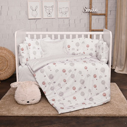 Lorelli Baloons Σετ Κούνιας 70x140cm Grey 5τμχ