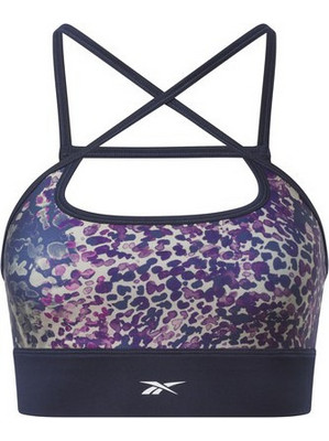 Reebok Mod Safari Poly Bralette Training Αθλητικό Μπουστάκι με Μέτρια Στήριξη Πολύχρωμο 100037690-Purple