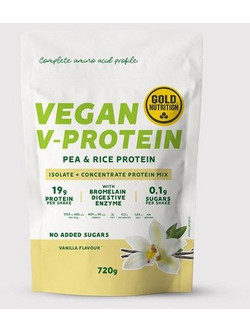 Gold Nutrition Vegan V-Protein Vanilla Φυτική Πρωτεΐνη 720gr